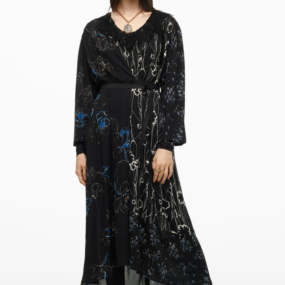 NWTs zara limited edition print wrap dress